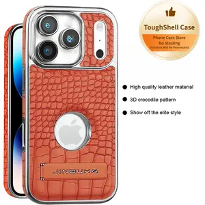 Luxury Business Style High-End Crocodile Pattern Magnetic Phone Case for IP17ProMax/IP16/15/14/13 with Invisible Stand and Full Protection Against Drops