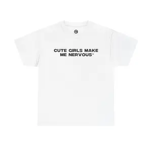 Cute Girls Make Me Nervous Tee, Funny Graphic Tee, Unisex Cotton T-Shirt, Casual Wear, Gift for Her, Trendy Summer Shirt Comfort Fabric