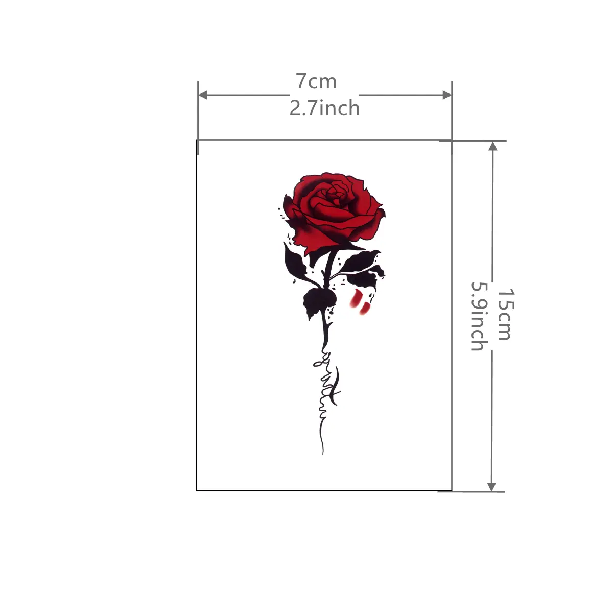 Red Rose Tattoo Sticker, Unisex Waterproof Temporary Tattoo, Suitable for Arm Shoulder Back Leg Body Art