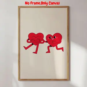 Heart Print Unframed Painting, Cute Wall Art, Fashion Wall Decor, Versatile Decor, Home Decor for Living Room, Bedroom, Office, Poster, Artistic, Decoration Items, Heart Print Design, Art Canvas Prints