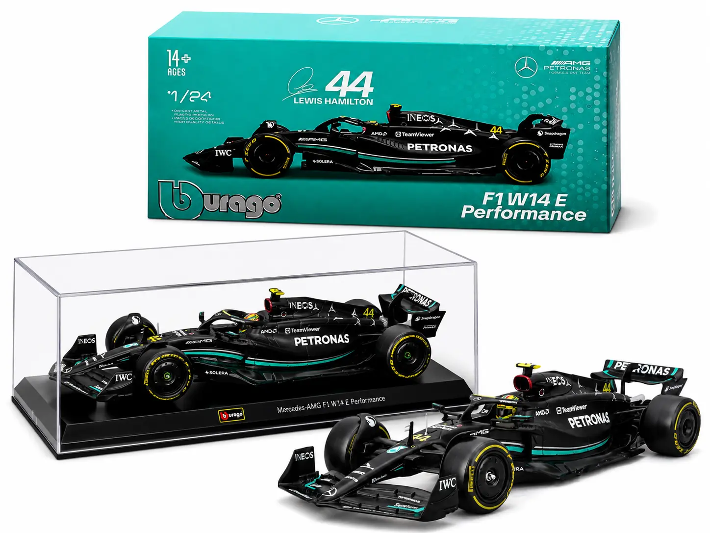 Mercedes AMG F1 W14 E Performance #44 Lewis Hamilton 2023 1:24 Diecast Model Car Bburago