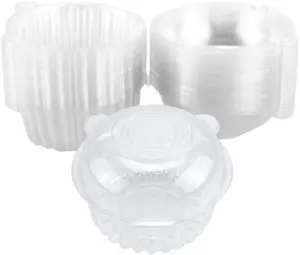50 Pack Plastic Single Individual Cupcake Muffin Dome Holders Cases Boxes Cups Pods,Great for parties or cake,muffin sales