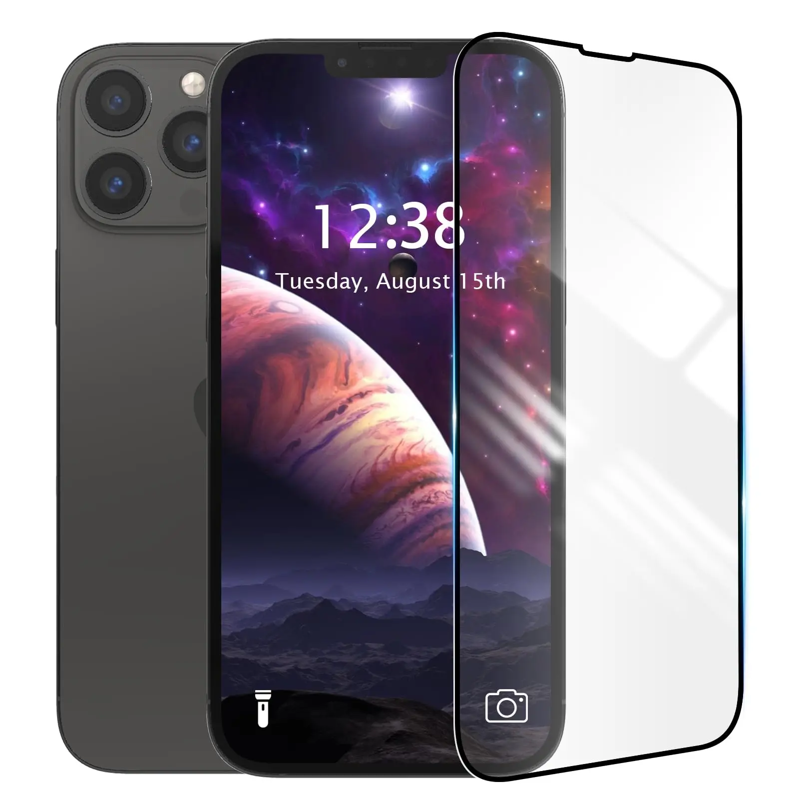 YOUULAR [3 Pack Screen Protector for Samsung Galaxy S22 5G Tempered Glass Protective Film 9H Hardness High Transparency Anti-Shatter Anti-Bubble Anti-fingerprintUnlock with FingerprintBlack Border