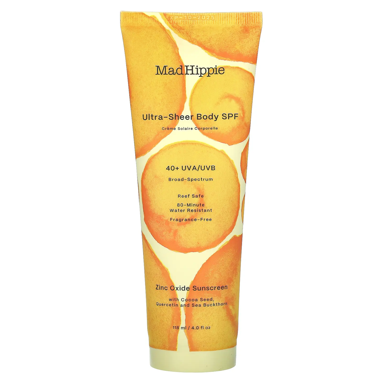 Mad Hippie Ultra-Sheer Body SPF, 40+, 4 fl oz (118 ml) | HSA/FSA Eligible