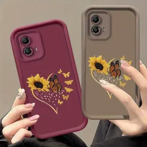 Chrysanthemum and Butterfly,  multiple colors available, suitable for Moto phone cases, suitable for Moto G series and G series, 4G, 5G, Fusion, Edge series phone cases, vibrant colors, Cover