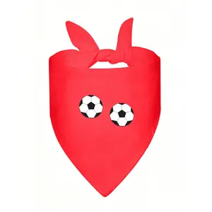 Custom Soccer Pet Bandana - Personalized Sublimated Dog & Cat Scarf, Red & Green Lattice Design for Sports Fans