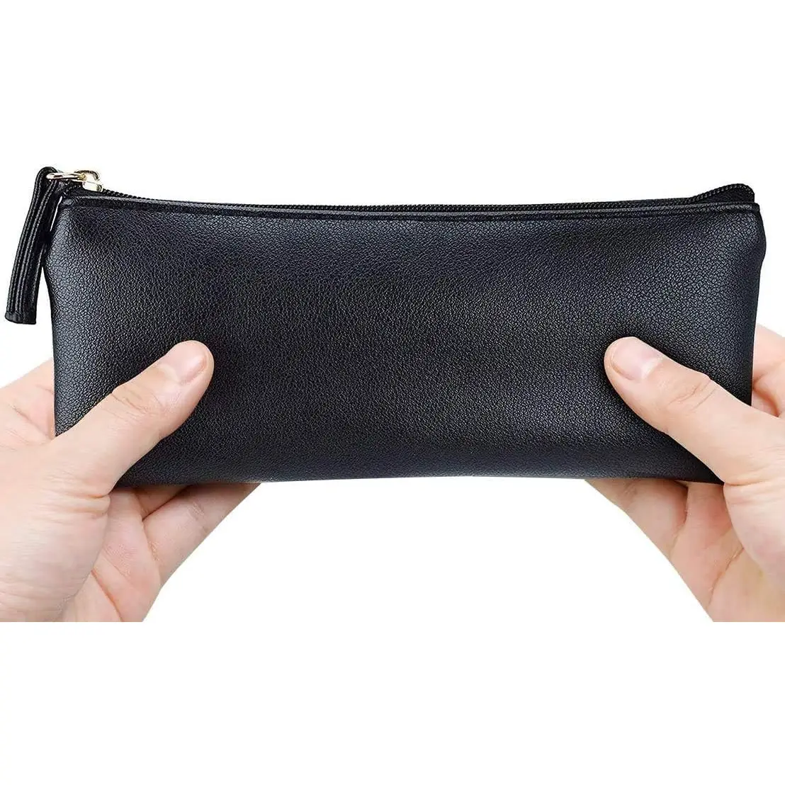 MROCO Water-Resistant PU Leather Pencil Pouch, Small Compact Zipper Pouch with Smooth Zip, Ideal for Storing Pens, Markers, Makeup, Coins for School Office Travel