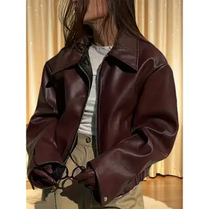Women'S Stylish And Versatile Casual Faux Leather Jacket Women'S Stylish And Versatile Casual Faux Leather Jacket