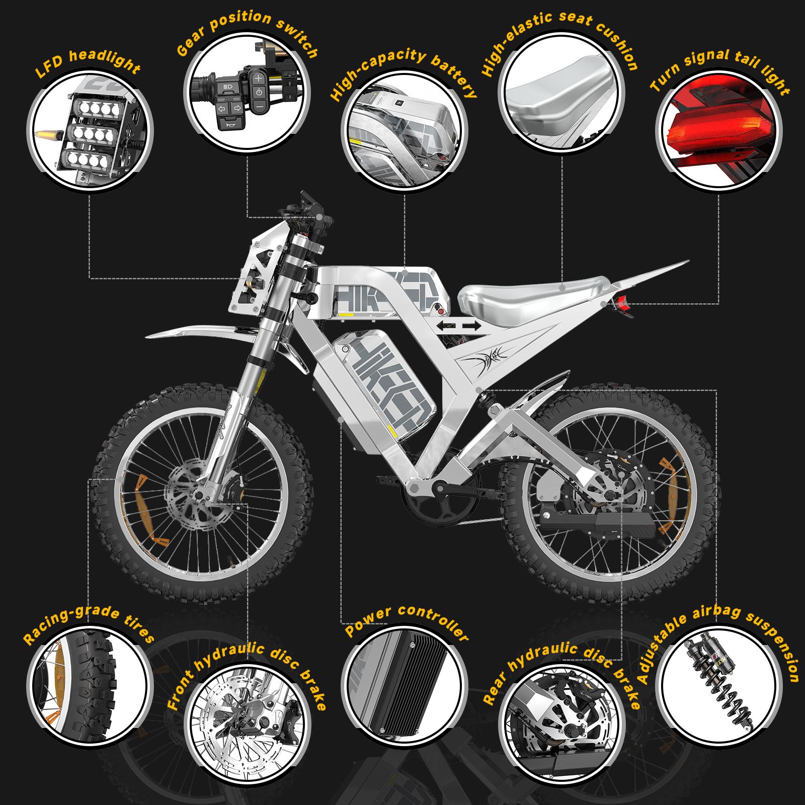 HiKeep MA-D All-Terrain Electric Mountain Bike for Adults,5000W High Torque Power, 110 Miles Long Range, 19" FatTires Off-Road E-Bike with App & NFC Control HiKeep MA-D All-Terrain Electric Mountain Bike for Adults,5000W High Torque Power, 110 Miles Long Range, 19" FatTires Off-Road E-Bike with App & NFC Control