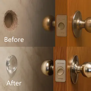 Casabella Door Stopper Wall Protector, 6 Pack 12 Pack 2" Clear Silicone Bumpers for Door Handle, Quiet Anti-Collision Pads for Wall, Toilet, Fridge, Cabinets