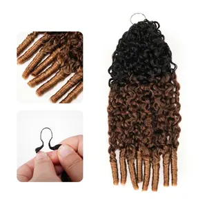 QVR Burmese Curly #T1B/30/27 Pepper Crochet Hair Natural Black Machine Made Feather Crochet Human Hair Extension