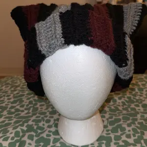 Handmade + Crochet + Cat Beanie + various patterns and color Striped Crocheted Style Playful Customize