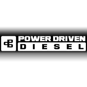 Power Driven Diesel 17" White Sticker