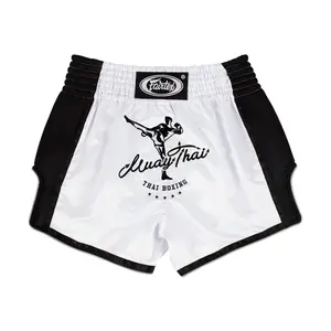 Fairtex BS1707 White Slim Cut Muay Thai Boxing Short