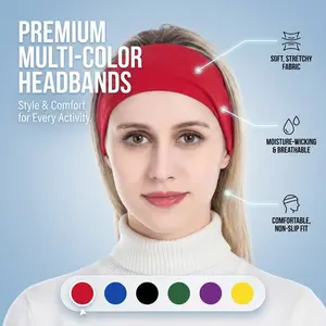 8/16 Pack Random Styles Non-Slip Headbands – Women’s Fashion Sports Headbands, Soft Fabric Elastic Headbands, Suitable for Exercise, Yoga, and Running, Women’s Hair Accessories