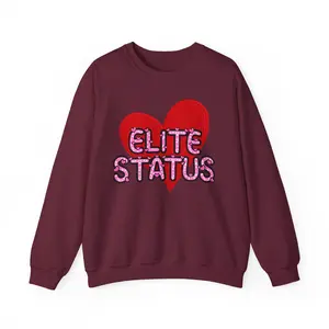 Elite Status Crewneck Sweatshirt, Cozy Gift for Couples, Valentine’s Day, Casual Wear, Trendy Apparel, Fun Statement Sweater