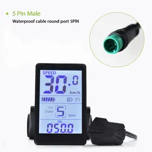 M6h 5pin Bicycle LCD Display Instrument Panel, Waterproof USB LCD Screen for Ebike, Electric Scooter & Mountain Bike Controller Connection