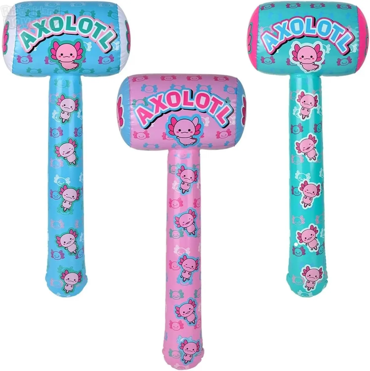 HAPPY DEALS 3-Pack Axolotl Inflatable Hammer Sets - 37 in Decorative Party Toys for Home Supplies