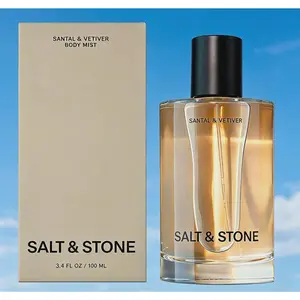 Salt & Stone Santal Vetiver Body Mist 100ml, Hydrating Skincare Hair Spray, Vegan Cruelty-Free Unisex Fragrance with Glycerin Red Algae
