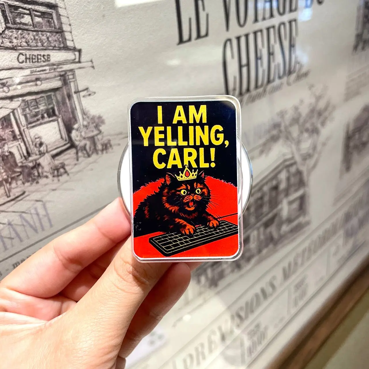 Funny Princess Donut Cat Phone Grip - Magnetic Pop Socket & Kickstand - “I Am Yelling, Carl!” Dungeon Crawler Carl Gift