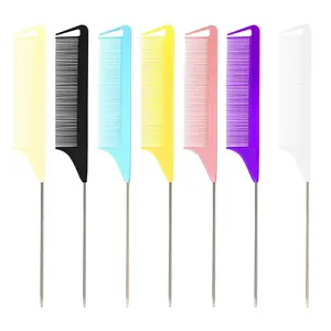 7PCS Colorful Rat Tail Combs – Hair Styling Comb Set for Precise Parting & Sectioning, Great for Salon & Everyday Use