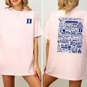 Duke University T-Shirt, Duke University Graphics Tee, Oversize Graphics T-Shirt, Women's Gifts, Casual Womenswear, For Women