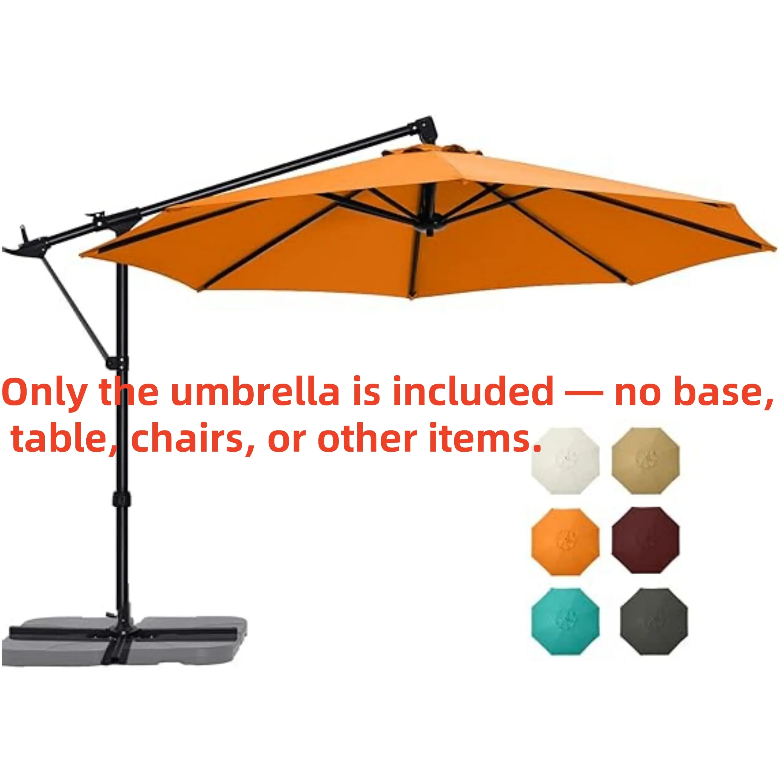 [It’s just a single umbrella without a base.]ABCCANOPY 10FT Cantilever Umbrella Offset Hanging Patio Umbrella with Base Stand Rotate and Tilt