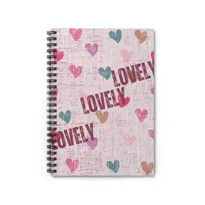 Lovely Hearts Harmony: Ruled Spiral Notebook with Decorative Heart Array