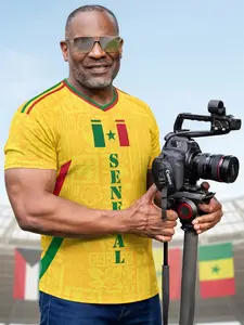 2026 Senegal Style Football Jersey T-Shirt, Quick-Dry Breathable Moisture-Wicking, Slim-Fit Short Sleeve, All-Over Print Design