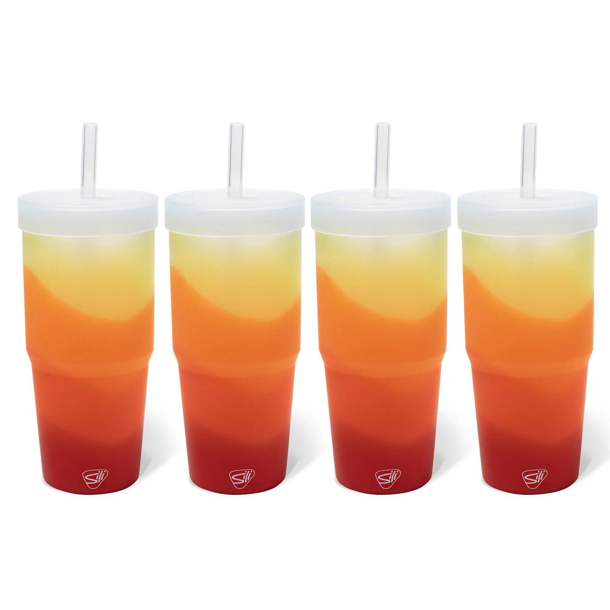Silipint 32oz Silicone Tumbler - Silicone Straws - 4-Pack | Unbreakable, LFGB-Certified, BPA-Free, Dishwasher & Microwave Safe, Kitchenware, Travel Friendly, Reusable