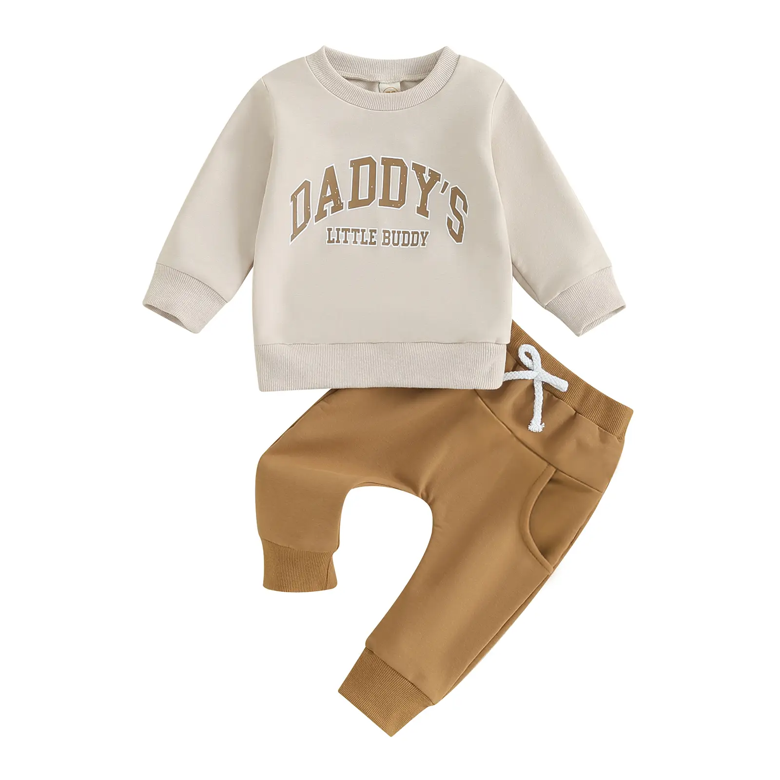 Infant Toddler Baby Boys Outfits Newborn Letter Print Long Sleeve Round Neck Sweatshirt Pullover Tops and Jogger Pants Set Toddler Boy Fall Winter Spr