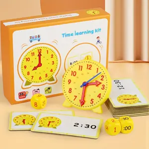 Box Clock Toy Set with Clock Dice Cards, Educational Time Learning Kit for Kids Aged 3-6, Cognitive Development & Logical Thinking, Interactive Play, Fine Motor Skills, Time Concepts