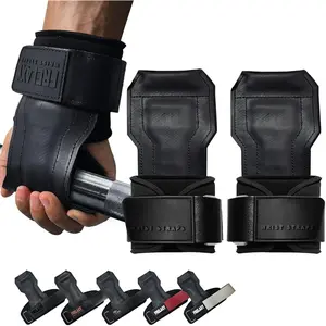 Lifting Wrist Straps, Rubber Weight Lifting Grips with Non-Slip Palm & Wrist Wraps Support for Deadlifts, Pull Ups, Rows, Heavy Powerlifting, Lat Pulldowns