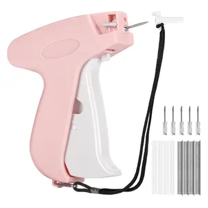 Mini Handheld Stitch  tool for Clothes Repair Quick Fix Kit with 5 Ultra Fine Needles 500 Black & 500 White Fasteners for Sewing Projects - Button Maker Machine