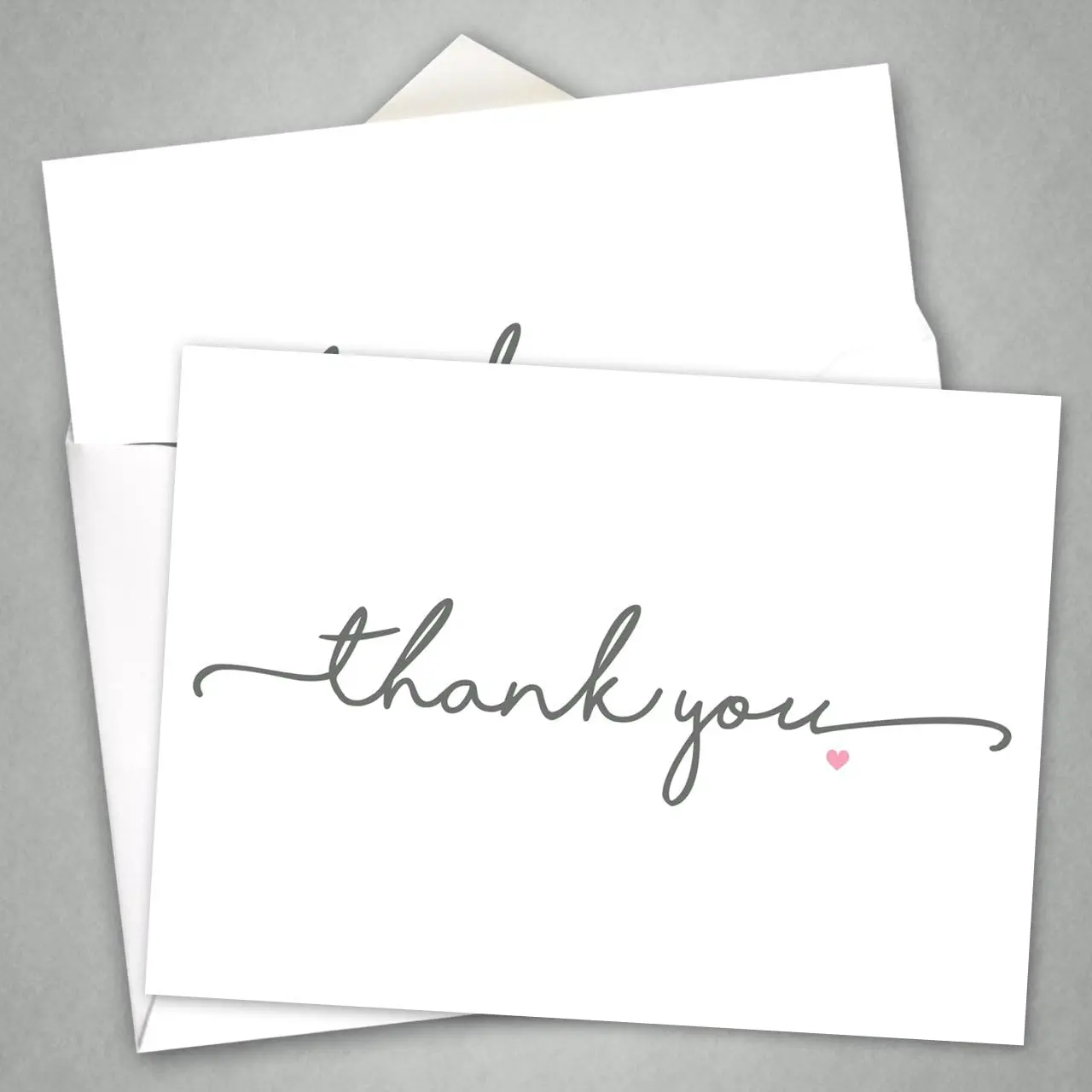 Thanks From The Heart Thank You Note Cards / 36 Thanks Greeting Cards With White Envelopes / 3 1/2" x 4 7/8" Generic Hearts Appreciation Blank Cards