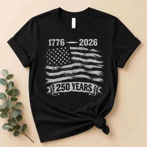 Distressed American Flag 1776-2026 Shirt