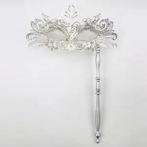 Masquerade Mask with Holding Stick Venetian Halloween Costume Mask Mardi Gras Mask for Womens Party 2025