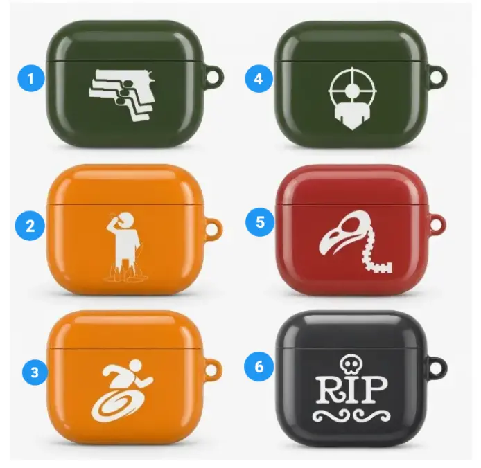 [Zombie FPS Gaming Style] COD Zombies Inspired AirPods Case for AirPods Pro 2/1 & AirPods 4/3/2/1, Soft TPU Shockproof Protective Cover, Game Logo Art, Wireless Charging Compatible, Gamer Gift