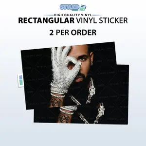 MJ DRIZZY RECTANGULAR VINYL STICKER MADE WITH HIGH QUALITY VINYL
