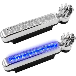 A set of 2 pieces LED Wind Powered Vehicle Lights, 8 LED Waterproof Car Wind Energy Daytime Light, Auto LED Daytime Running Lights No Need External Power Supply, Universal Car Accessories (Blue)