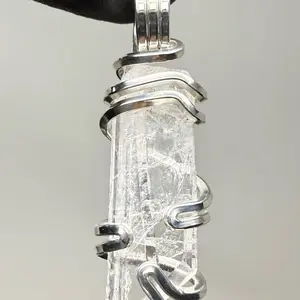 Small Raw Danburite Sterling Silver PENDANT Artisan Crafted Unique Design Divine Love  Anniversary Auspicious Birthday Daily 925