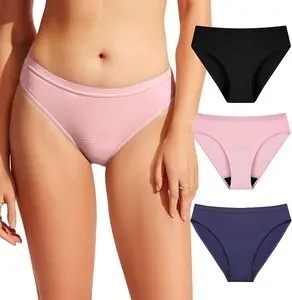 Battewa Leak Proof Underwear Discreet Incontinence Bikini Panties 40ml Absorbent Cotton Underwear with Odor Control Ultra Comfort for Teens & Ladies 3 Pack