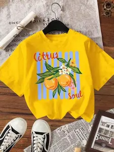 Women's T-Shirt, Casual Street Style Graphic Short Sleeve T-Shirt, Cute Summer Top