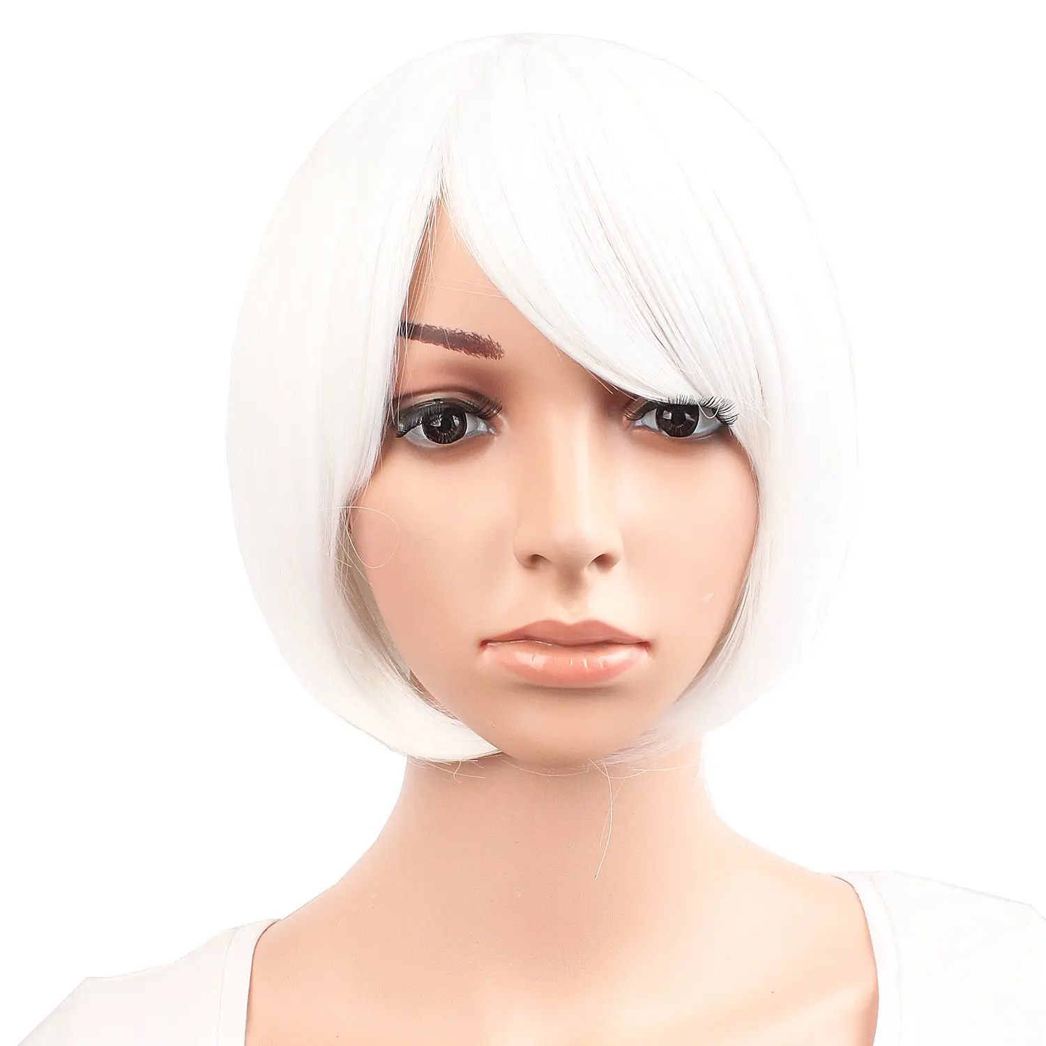 12 Inches/30cm Women Short Straight  Party BOB Wig (White)