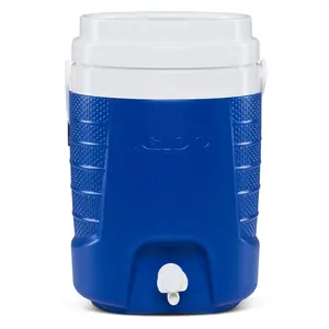 Igloo 2 gal Sports Plastic Beverage Dispenser Jug with Hooks, Blue