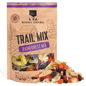 Natural Cravings 24oz Trail Mix Bulk Family Size Bag - Tropical Rainforest Dried Fruit Mix & Assorted Nuts Mix with Dry Pineapple, Banana Chips, Papaya, Raisins, Coconut Chips - Gluten Free Trail mix