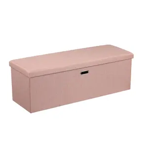 VECELO Ottoman with Storage Folding Footrest Ottoman Bench for  Space Saving Small Room Rectangle Furniture with Handles Lid Toy Chest