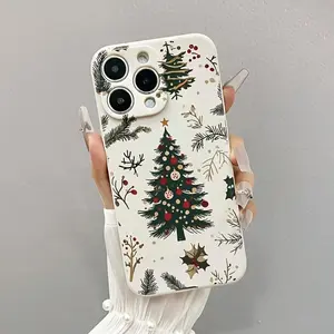 Christmas Tree Design TPU Case for iPhone 17 Pro Max 16 Plus 15 14 13 12 11 E Full Coverage Shock-Absorbing Non-Slip Soft Touch Phone Cover