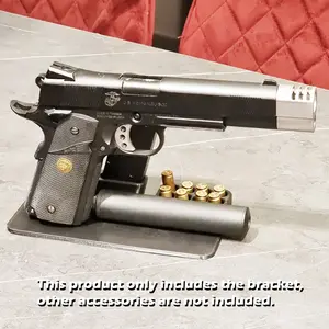 1911 Gun Display Stand, Features 2 Magazines & 8 Bullets Slots, Easy Installation, Essential for Military Enthusiasts, Indoor Use