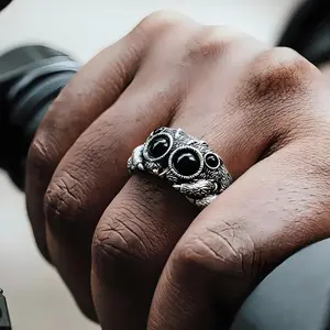 Adjustable Open Animal Theme Jumping Spider Ring, Freak Gift for Her (Sports & Outdoor Protective Gear Accessory), Adjustable Open Rings, Animal Theme Ring